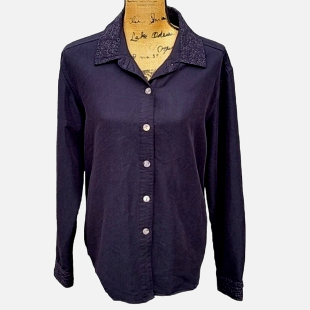 Button Down Shirt with Roll Tab Sleeves